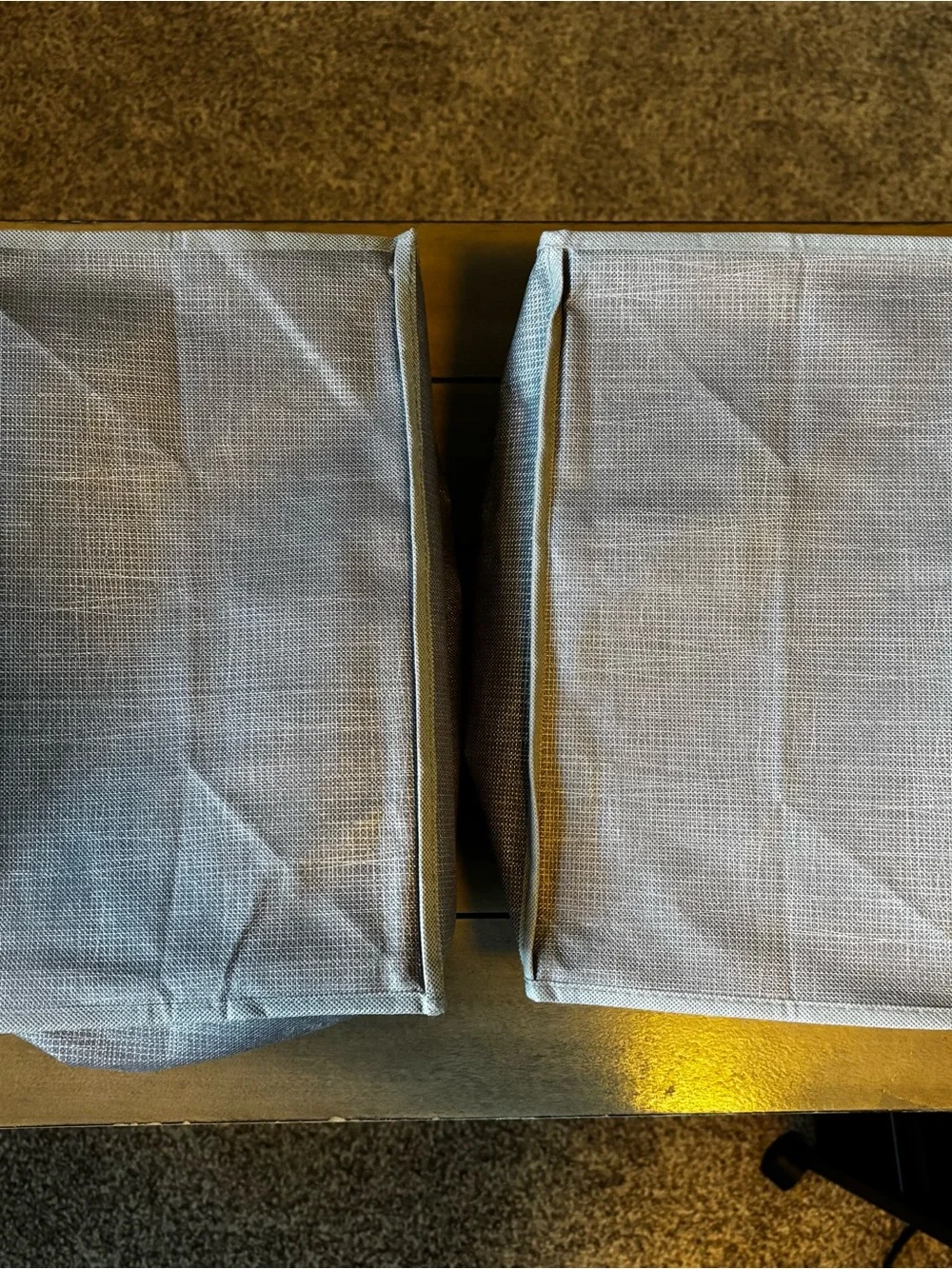 Set of 2 Gray Fabric Drawer Organizer with 7 Compartments